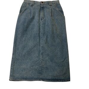 Vintage American Profile Long‎ Classic Blue Denim Skirt Size 14